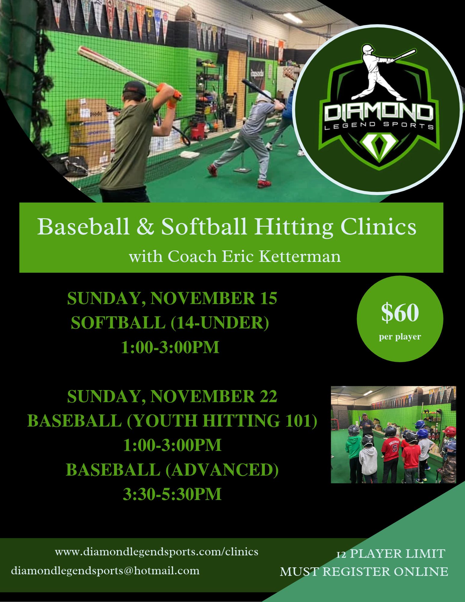 Baseball Hitting Clinic (Nov 22)