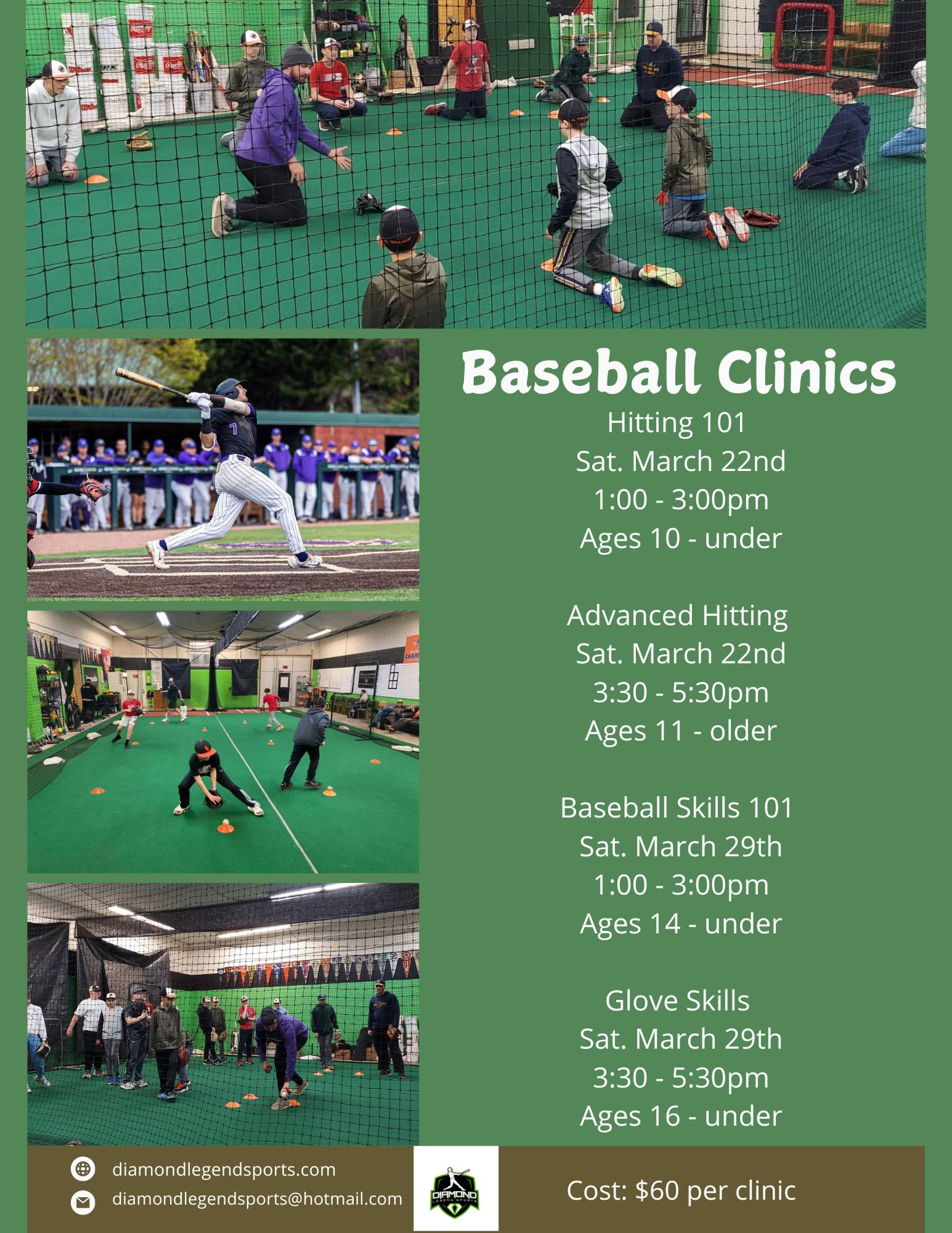 March Baseball Clinics